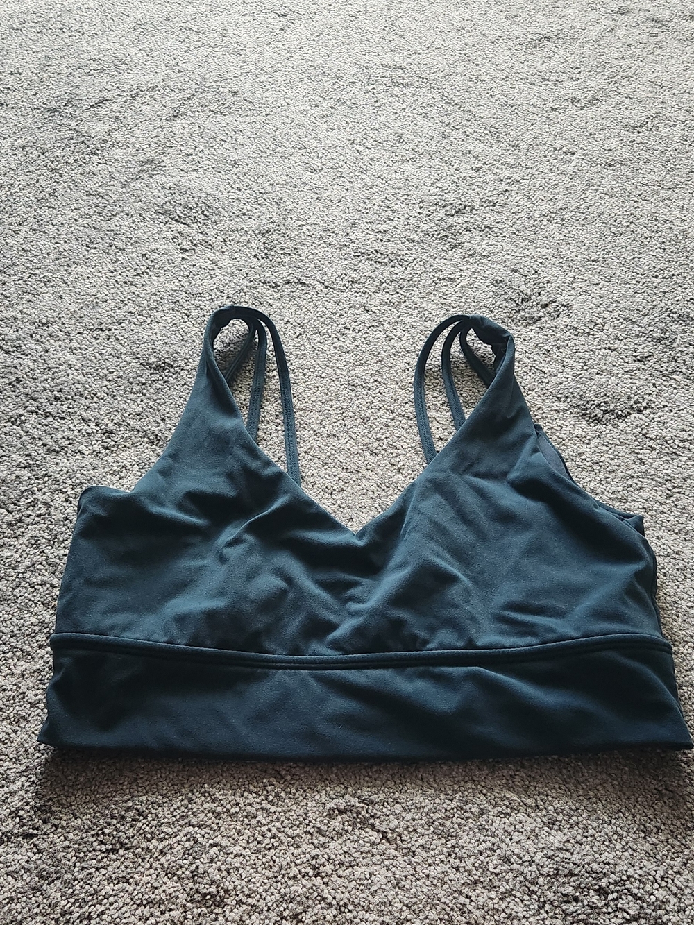 BuffBunny Teal Double-Strap V-Neck Sports Bra